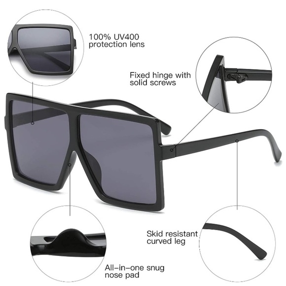 Square Oversized Sunglasses -2Pack